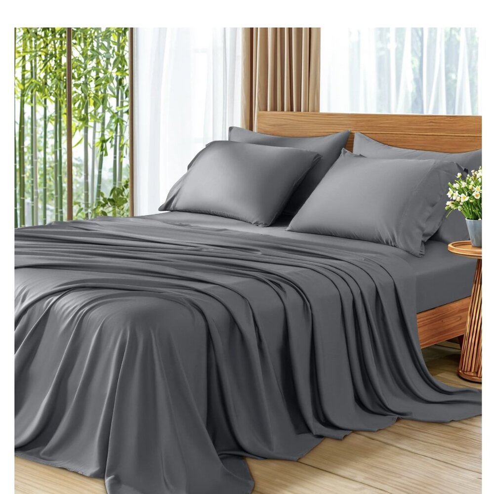 Bamboo sheet set, Dark Grey, Queen